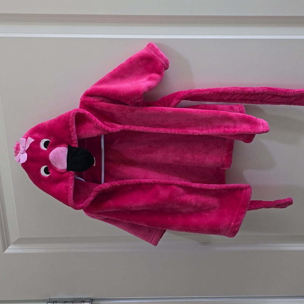 Adorable Flamingo Robe  NWOT 0-9‎ Months